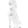 ADORE-1043 - 18 cm plateforme bottines talons aiguilles vernis blanc