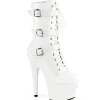 ADORE-1043 - 18 cm plateforme bottines talons aiguilles vegan blanc