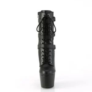 ADORE-1043 - 18 cm plateforme bottines talons aiguilles vegan noires