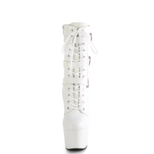 ADORE-1043 - 18 cm plateforme bottines talons aiguilles vegan blanc