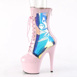 ADORE-1047 - 18 cm plateforme bottines talons aiguilles vernis rose