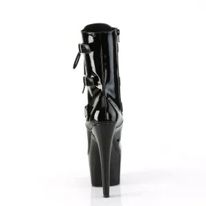 ADORE-1043 - 18 cm plateforme bottines talons aiguilles vernis noires