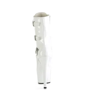 ADORE-1043 - 18 cm plateforme bottines talons aiguilles vernis blanc