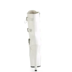 ADORE-1043 - 18 cm plateforme bottines talons aiguilles vegan blanc