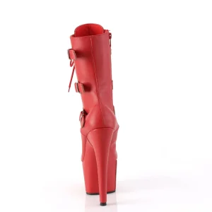 ADORE-1043 - 18 cm plateforme bottines talons aiguilles vegan rouges