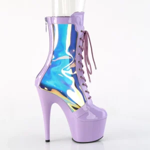 ADORE-1047 - 18 cm plateforme bottines talons aiguilles vernis lavande