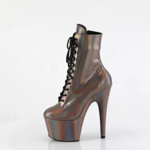 ADORE-1020HG - 18 cm bottine talon haut femme pleaser hologramme brun