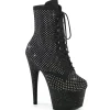 ADORE-1020RM 18 cm bottine talon haut femme pleaser strass noir