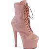 ADORE-1020RM 18 cm bottine talon haut femme pleaser strass rose