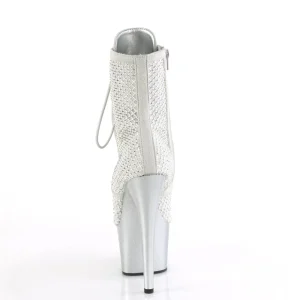 ADORE-1020RM 18 cm bottine talon haut femme pleaser strass argent