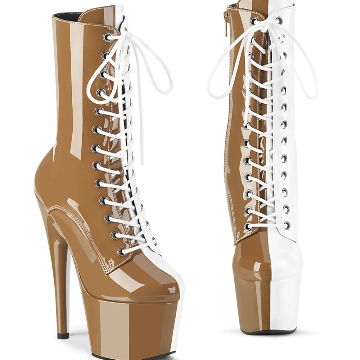 adorett__cm_bottine_talon_0-3.webp ADORE-1040TT 18 cm bottine talon haut femme pleaser brun blanc