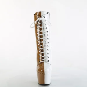 ADORE-1040TT 18 cm bottine talon haut femme pleaser brun blanc