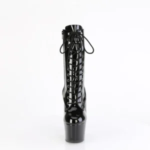 ADORE-1049WR - 18 cm plateforme bottines talons aiguilles vernis noires