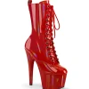 ADORE-1040WRHG - 18 cm plateforme bottines talons aiguilles hologramme rouges