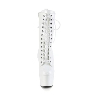 ADORE-1040WRHG - 18 cm plateforme bottines talons aiguilles hologramme blanc