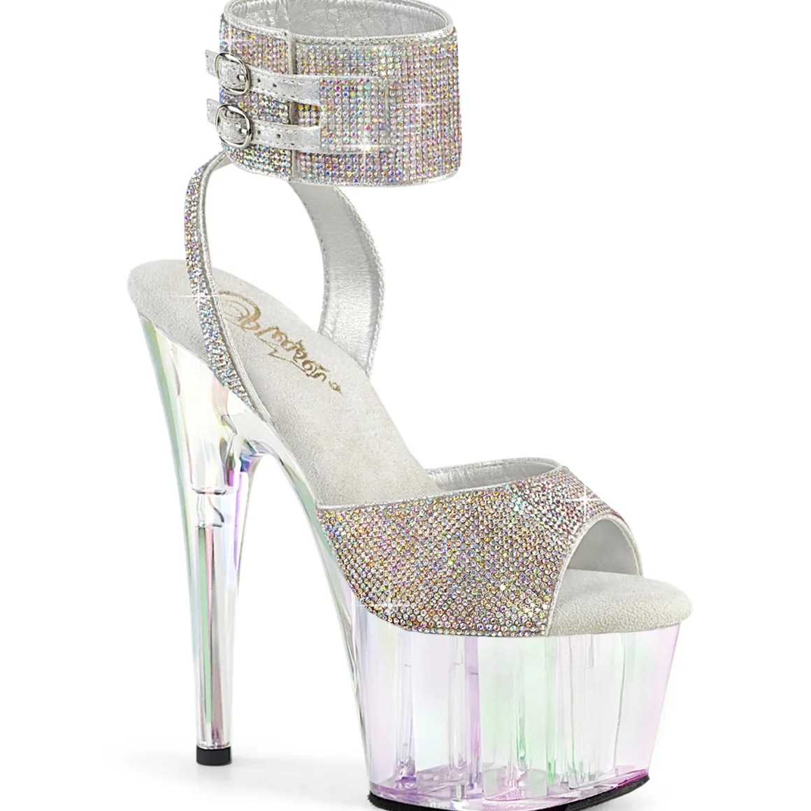 argent__cm_adorehtrs_tran_0.webp Argent 18 cm ADORE-791HTRS transparentes plateforme talon haut avec bande de cheville