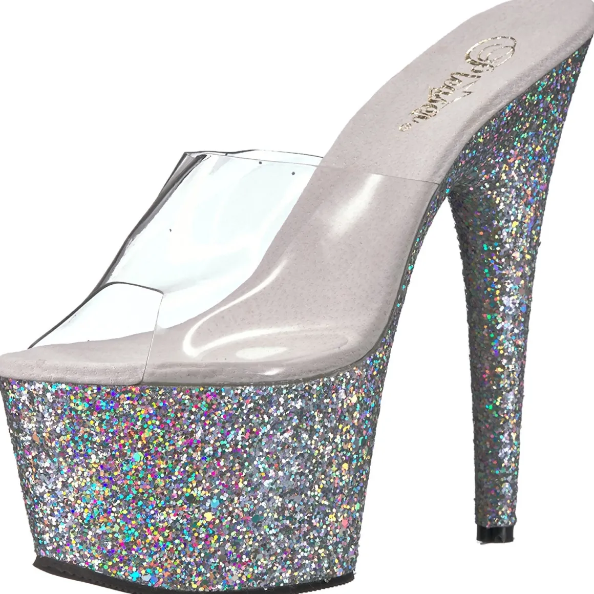 argent__cm_adorelg_etince_1.webp Argent 18 cm ADORE-701LG etincelle plateforme mules talons hauts