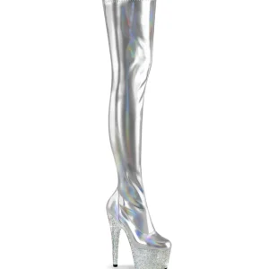 Argent 18 cm BEJ-3000-7 Hologramme bottes overknee plateforme pole dance