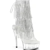Argent 15 cm DELIGHT-1017RSF talons hauts bottines a frangees