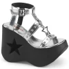 Argent 13 cm DemoniaCult DYNAMITE-12 sandales emo talons compensées