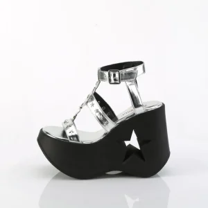 Argent 13 cm DemoniaCult DYNAMITE-12 sandales emo talons compensées