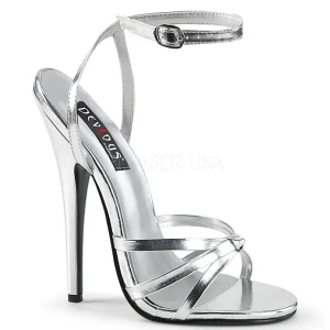Argent 15 cm Devious DOMINA-108 sandales à talons aiguilles