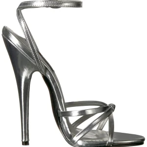 Argent 15 cm Devious DOMINA-108 sandales à talons aiguilles