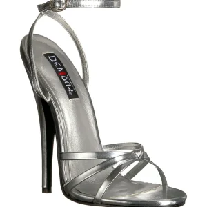 Argent 15 cm Devious DOMINA-108 sandales à talons aiguilles