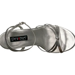 Argent 15 cm Devious DOMINA-108 sandales à talons aiguilles