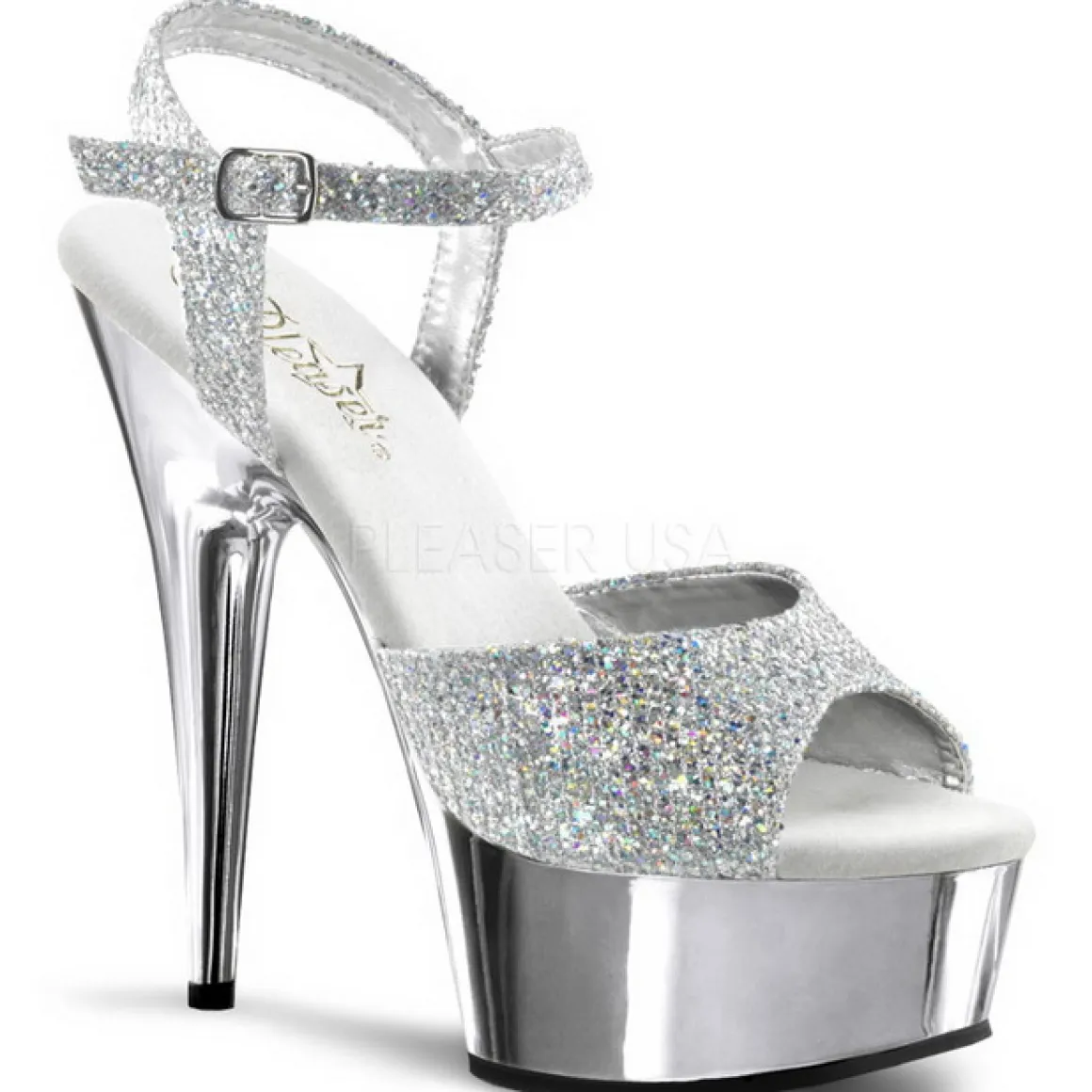 argent__cm_pleaser_deligh_0.webp Argent 15 cm Pleaser DELIGHT-609G Chrome Plateforme Talons Hauts