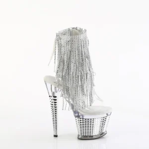 Argent 18 cm SPECTATOR-1017RSF talons hauts bottines a frangees