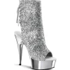 Argent Glitter 15 cm Pleaser DELIGHT-1018G Plateforme Bottines