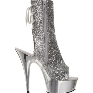 Argent Glitter 15 cm Pleaser DELIGHT-1018G Plateforme Bottines