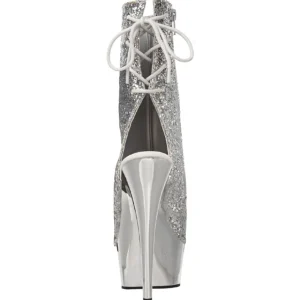 Argent Glitter 15 cm Pleaser DELIGHT-1018G Plateforme Bottines