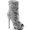 Argent Paillettes 15,5 cm BLONDIE-R-1008 Plateforme Bottines Femmes