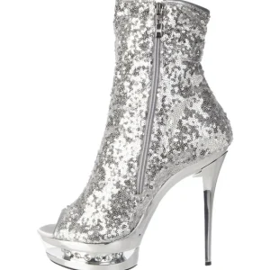 Argent Paillettes 15,5 cm BLONDIE-R-1008 Plateforme Bottines Femmes