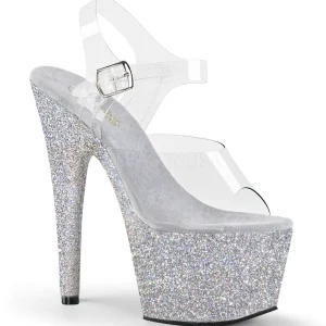 Argent paillettes 18 cm Pleaser ADORE-708HMG chaussure à talons de pole dance