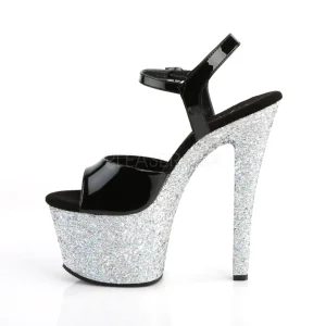Argent paillettes 18 cm Pleaser SKY-309LG chaussure à talons de pole dance