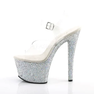 Argent paillettes 18 cm Pleaser SKY-308LG chaussure à talons de pole dance