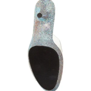 Argent Pierres Strass 15,5 cm BEJEWELED-601DM Mules Talons Hauts