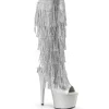 Argent Strass 18 cm ADORE-2024RSF bottes a frangees pour femmes a talon