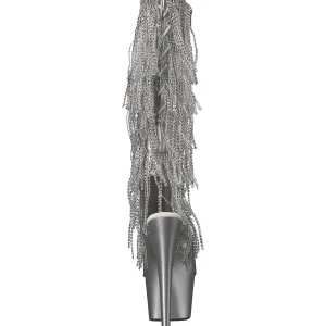 Argent Strass 18 cm ADORE-2024RSF bottes a frangees pour femmes a talon