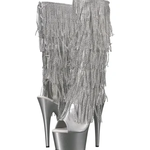 Argent Strass 18 cm ADORE-2024RSF bottes a frangees pour femmes a talon