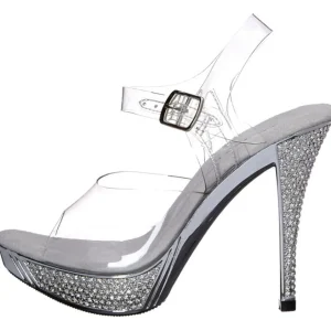 Argent Strass 12 cm ELEGANT-408 Plateforme Sandales Talons Hauts