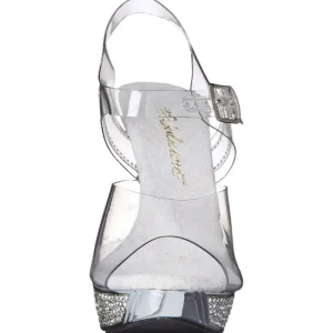 Argent Strass 12 cm ELEGANT-408 Plateforme Sandales Talons Hauts
