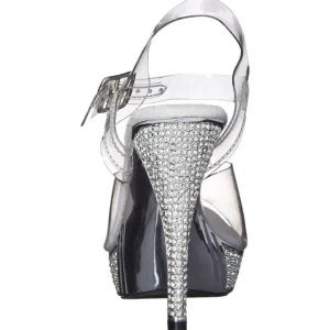 Argent Strass 12 cm ELEGANT-408 Plateforme Sandales Talons Hauts