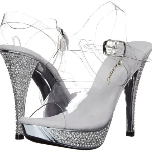 Argent Strass 12 cm ELEGANT-408 Plateforme Sandales Talons Hauts
