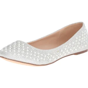 Argent TREAT-06 pierre cristal chaussures ballerines femmes plates