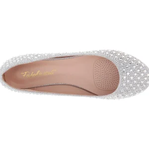 Argent TREAT-06 pierre cristal chaussures ballerines femmes plates