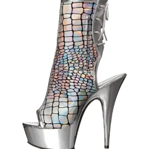 Argent Verni 15 cm DELIGHT-1018HG bottines a plateforme pour femmes